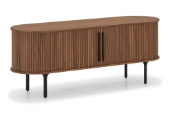 Noira Oval TV-benk Valnøtt 150x45 cm Ribbet