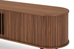 Noira Oval TV-benk Valnøtt 150x45 cm Ribbet