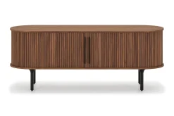 Noira Oval TV-benk Valnøtt 150x45 cm Ribbet