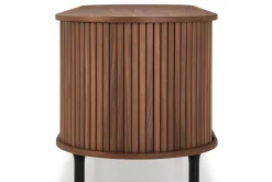 Noira Oval TV-benk Valnøtt 150x45 cm Ribbet