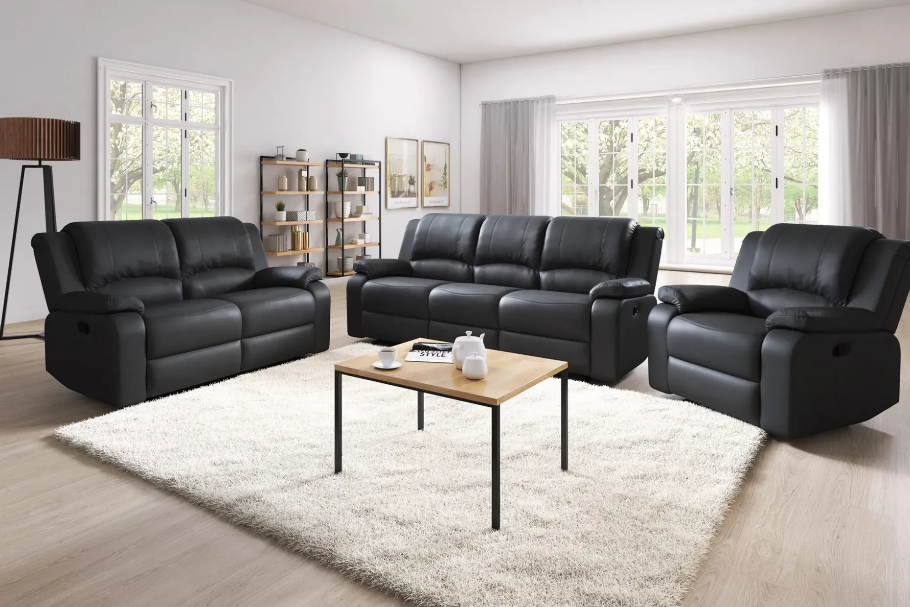 Norbo Liten Reclinersofa 2-seter Kunstskinn - Fällbar sofa - Kinosofa