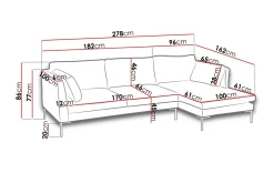 Ocean Divansofa 278x162x86 cm