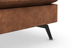 Ocean Lyx 6-seters Høyrevendt U-formet Sofa med Divan og Sjeselong + Fotskammel i Kunstlær