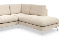 Ocean Lyx 6-seters Høyrevendt U-formet Sofa med Divan og Sjeselong + Fotskammel i Fløyel