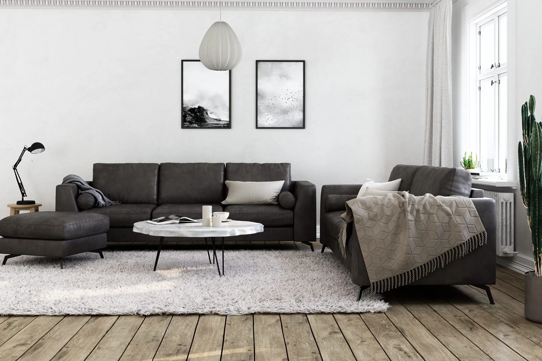 Ocean Lyx 3-seter Sofa i Kunstlær
