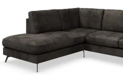 Ocean Lyx 6-seters Venstrevendt U-formet Sofa med Divan og Sjeselong + Fotskammel i Fløyel