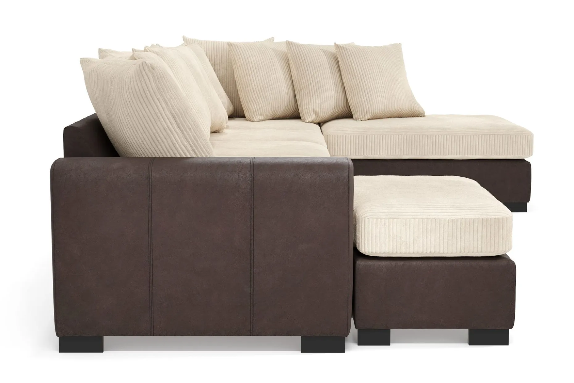 Ocean 5-seters Høyrevendt U-formet Large Sofa med Divan og Sjeselong i Manchester