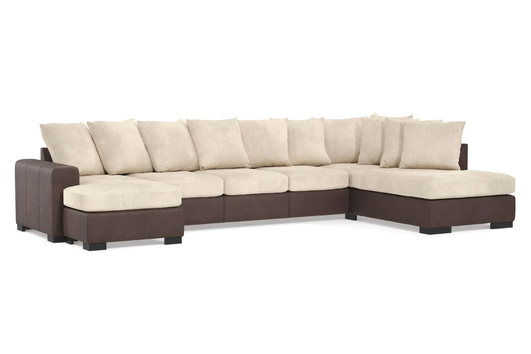 Ocean 5-seters Høyrevendt U-formet Large Sofa med Divan og Sjeselong i Manchester