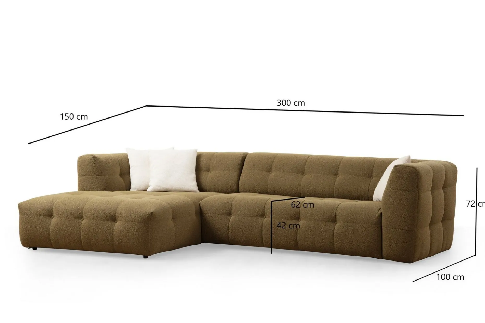Octavian Sofa med Sjeselong 5-seter