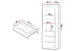 Office Hylle 60x35x180 cm