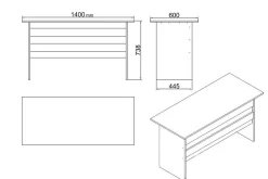 Okani Skrivebord 140 cm med fotskammel