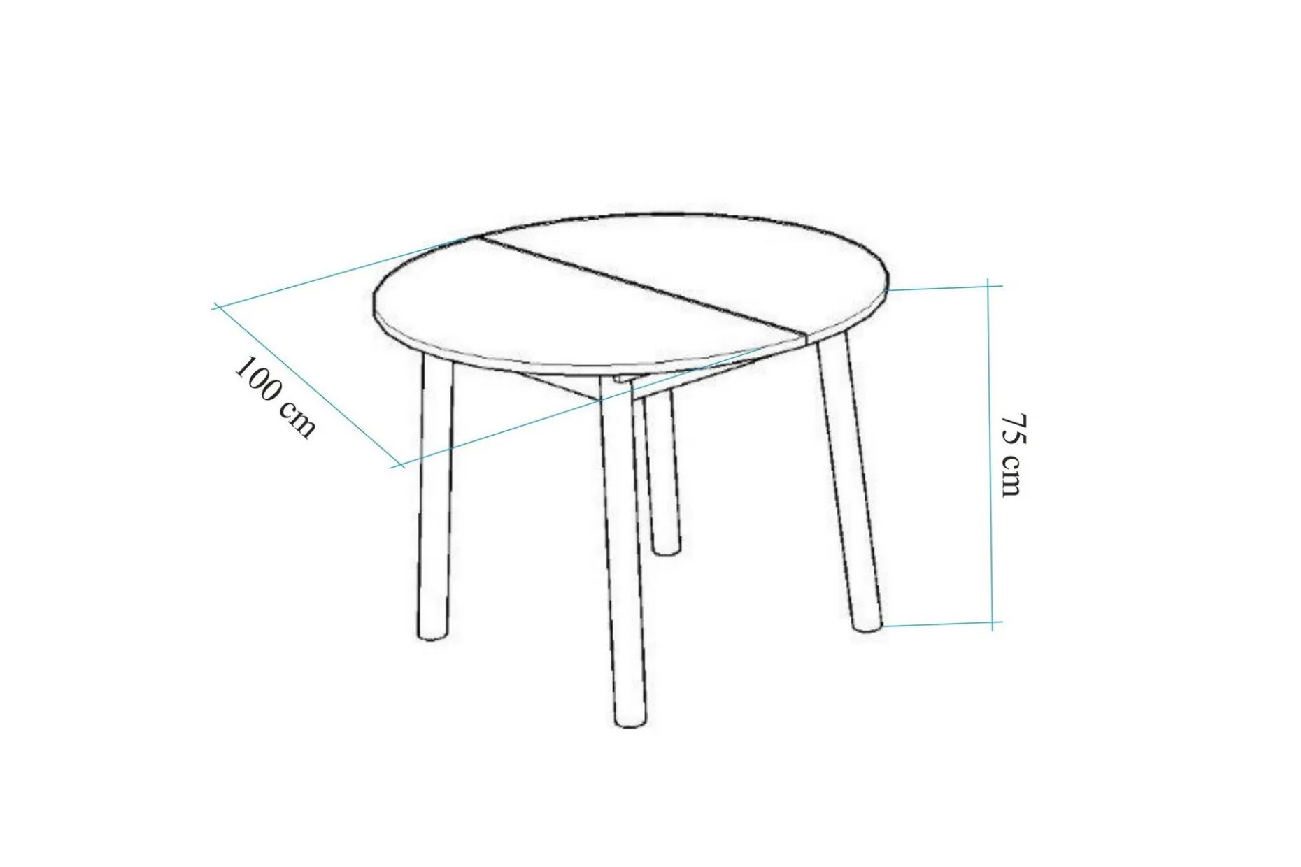Oliver Spisebord 100 cm