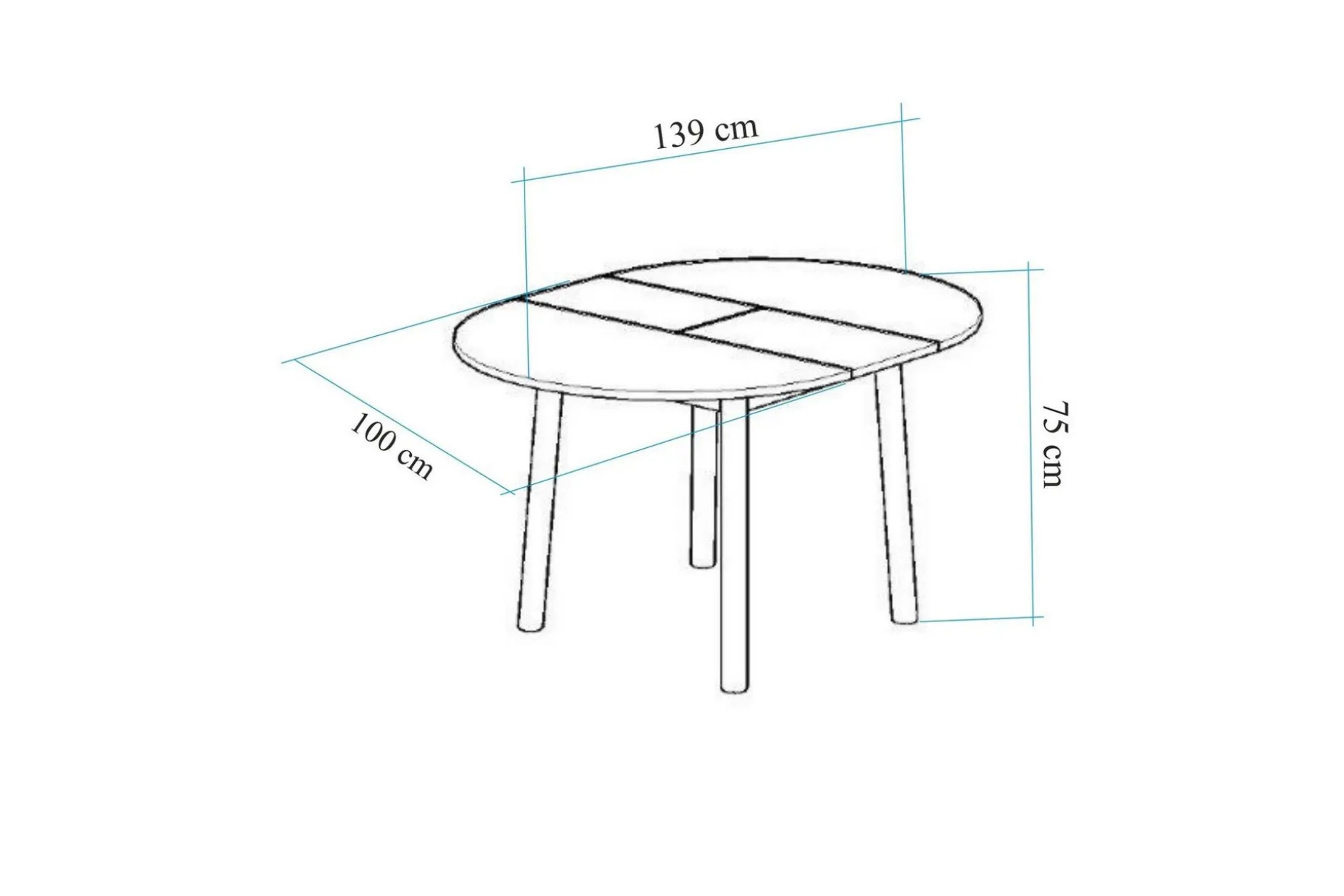Oliver Spisebord 100 cm