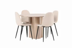 Olivia Spisegruppe 110 cm Rund med 4 Polar Stoler