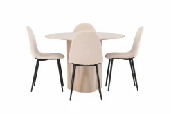 Olivia Spisegruppe 110 cm Rund med 4 Polar Stoler