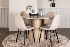 Olivia Spisegruppe 110 cm Rund med 4 Polar Stoler