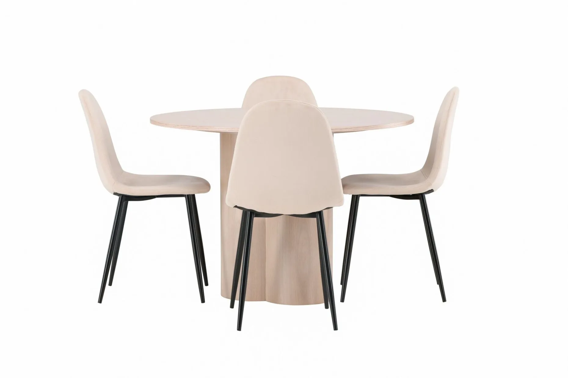 Olivia Spisegruppe 110 cm Rund med 4 Polar Stoler