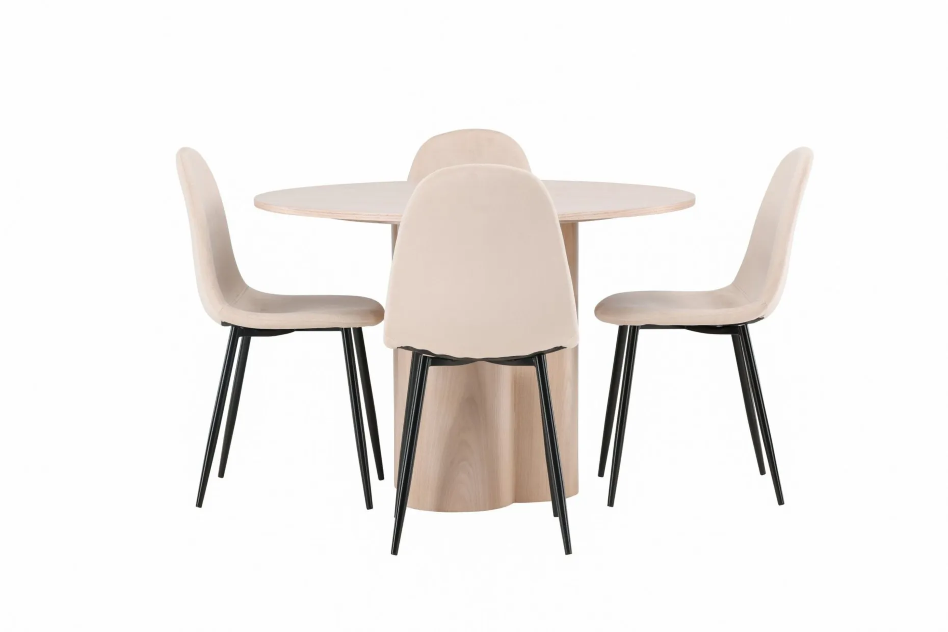 Olivia Spisegruppe 110 cm Rund med 4 Polar Stoler