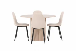 Olivia Spisegruppe 110 cm Rund med 4 Polar Stoler