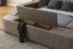 Olyvan sengepakke med benk og oppbevaring 250x290 cm kunstlær