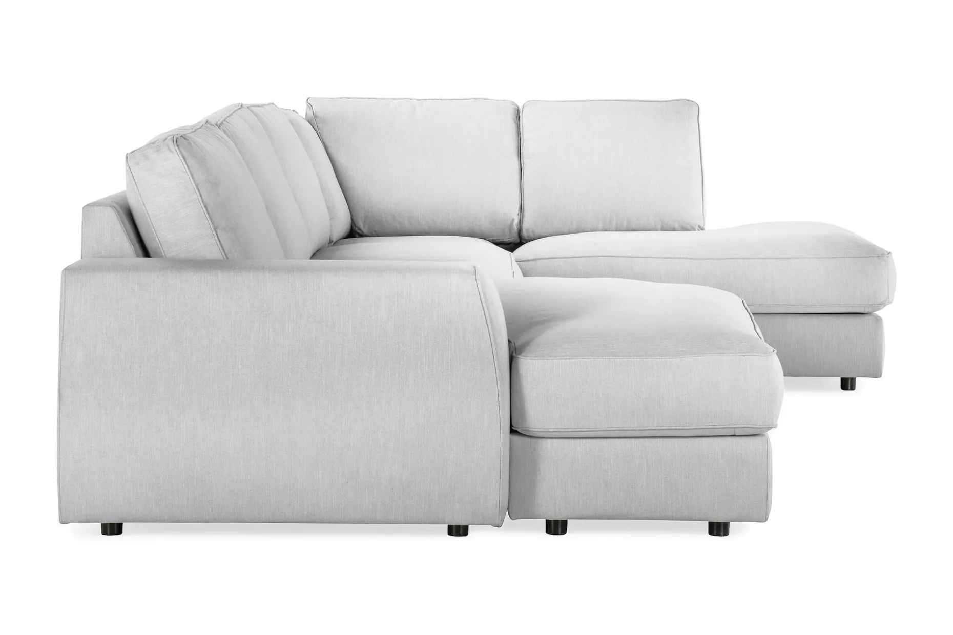 Optus Lyx 4-seters Høyrevendt U-formet Sofa med Divan og Sjeselong i Stoff