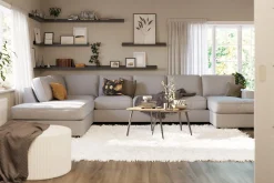 Optus Lyx 6-seters Venstrevendt U-formet Large Sofa med Divan og Sjeselong i Stoff