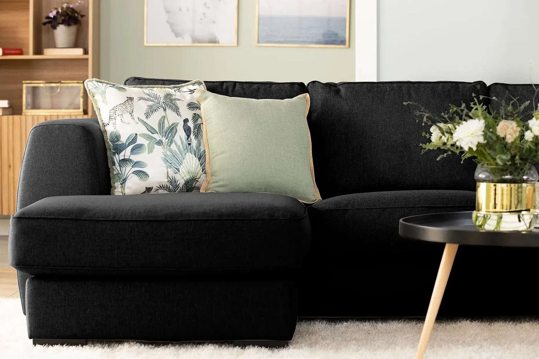 Optus 3-seters Vendbar L-formet Sjeselongsofa i Stoff