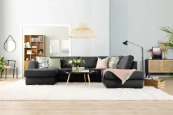 Optus 4-seters Venstrevendt L-formet Sjeselongsofa i Stoff