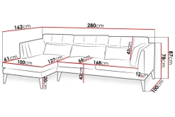 Pacyfic Divansofa 280x162x100 cm