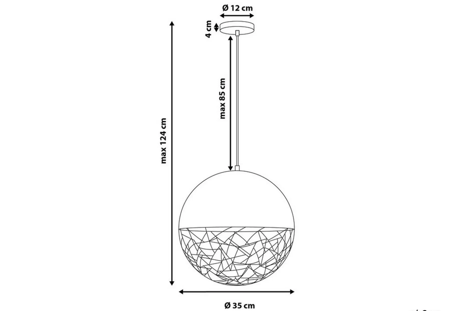 Padma Taklampe 35 cm