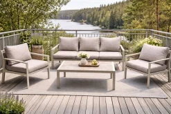 Palermo Hagemøbelgruppe Sofagruppe: 3-seter sofa, 2 lenestoler, sofabord