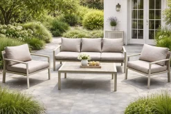 Palermo Hagemøbelgruppe Sofagruppe: 3-seter sofa, 2 lenestoler, sofabord