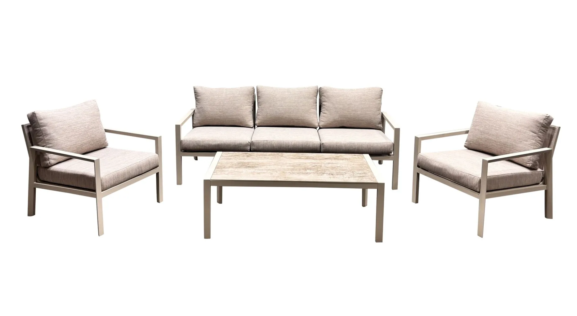 Palermo Hagemøbelgruppe Sofagruppe: 3-seter sofa, 2 lenestoler, sofabord