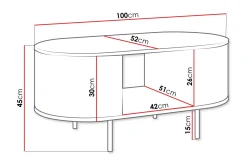 Pantego Sofabord 100x52 cm