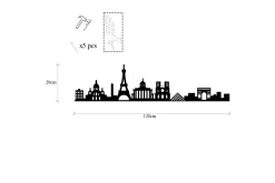 Paris Skyline Veggdekor
