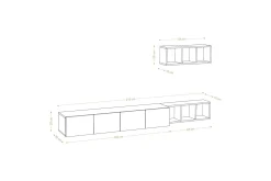 Pa TV-møbelsett 215x32 cm Hvit/Brun