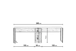 Pellafol Skrivebord 140 cm med Oppbevaringshyller