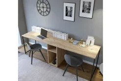 Pellafol Skrivebord 140 cm med Oppbevaringshyller