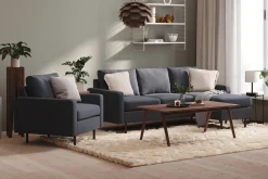 Peppe 3-seters Vendbar L-formet Divansofa i Stoff