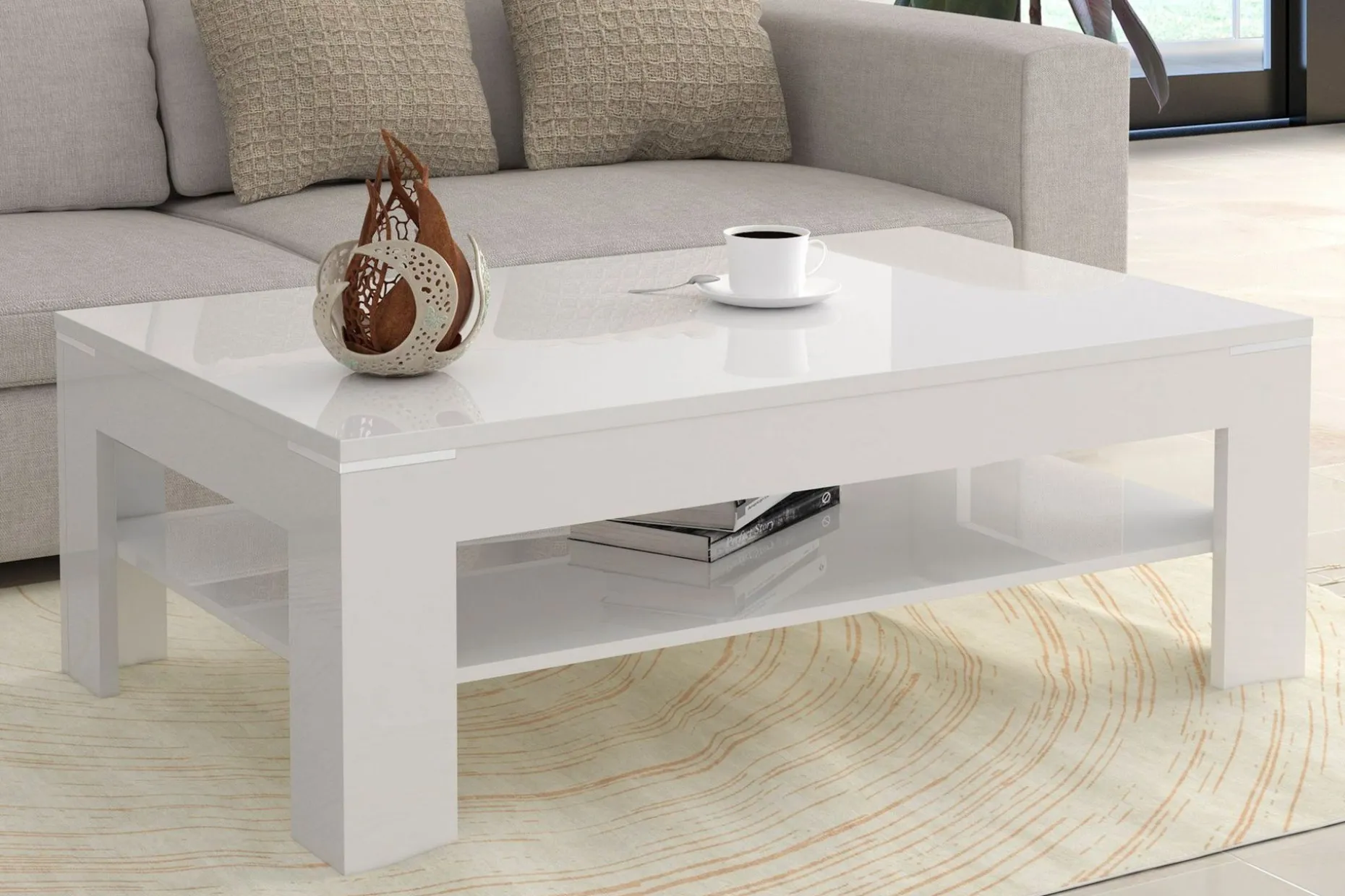 Perkhill Sofabord 120 cm med Oppbevaringshylle
