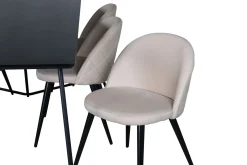 Petra Spisegruppe 190 cm Rektangulær med 6 Velvet Stoler