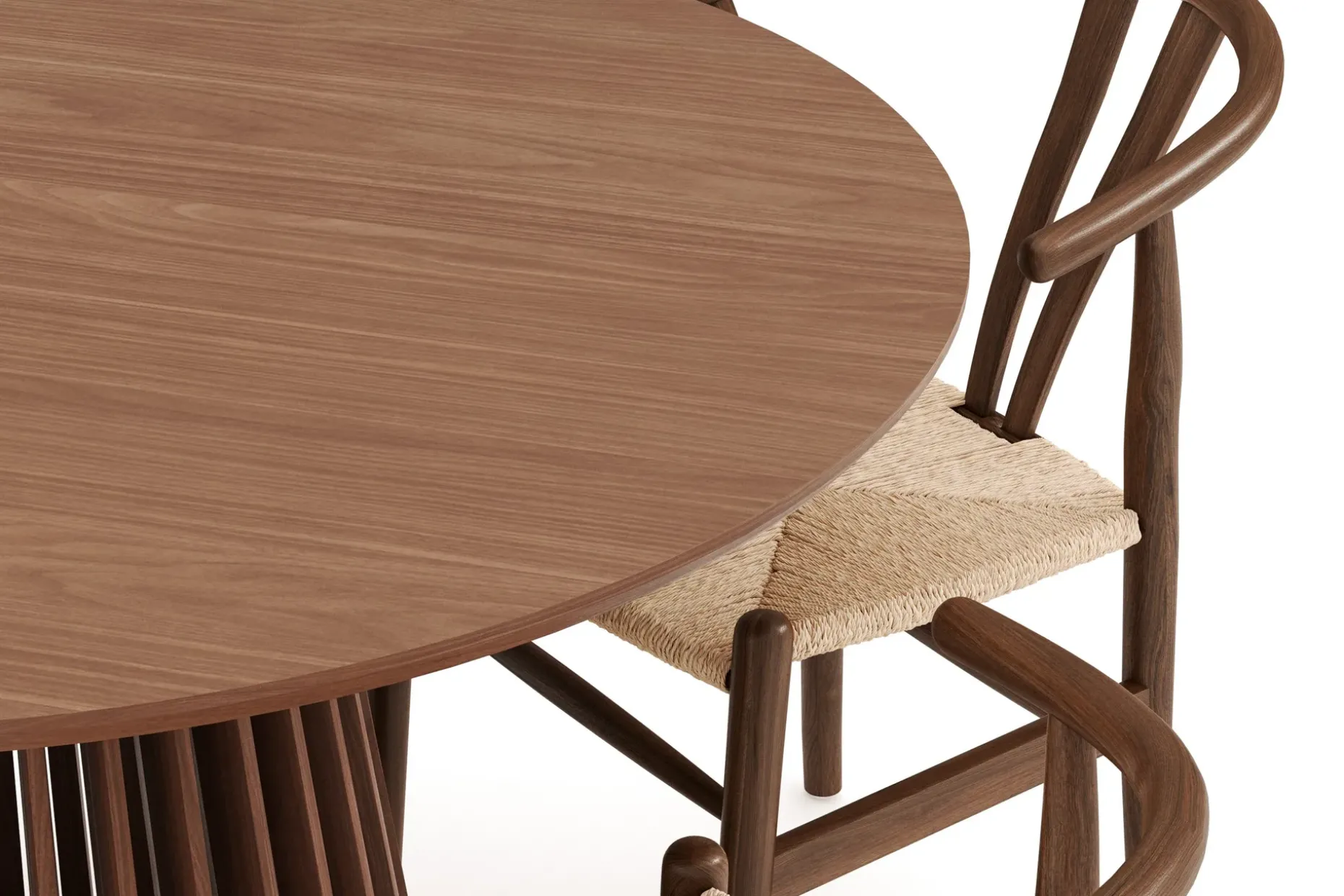 Peyra Spisegruppe 120 cm Rundt Spisebord med 4 Dastoori Spisestoler