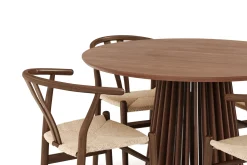 Peyra Spisegruppe 120 cm Rundt Spisebord med 4 Dastoori Spisestoler