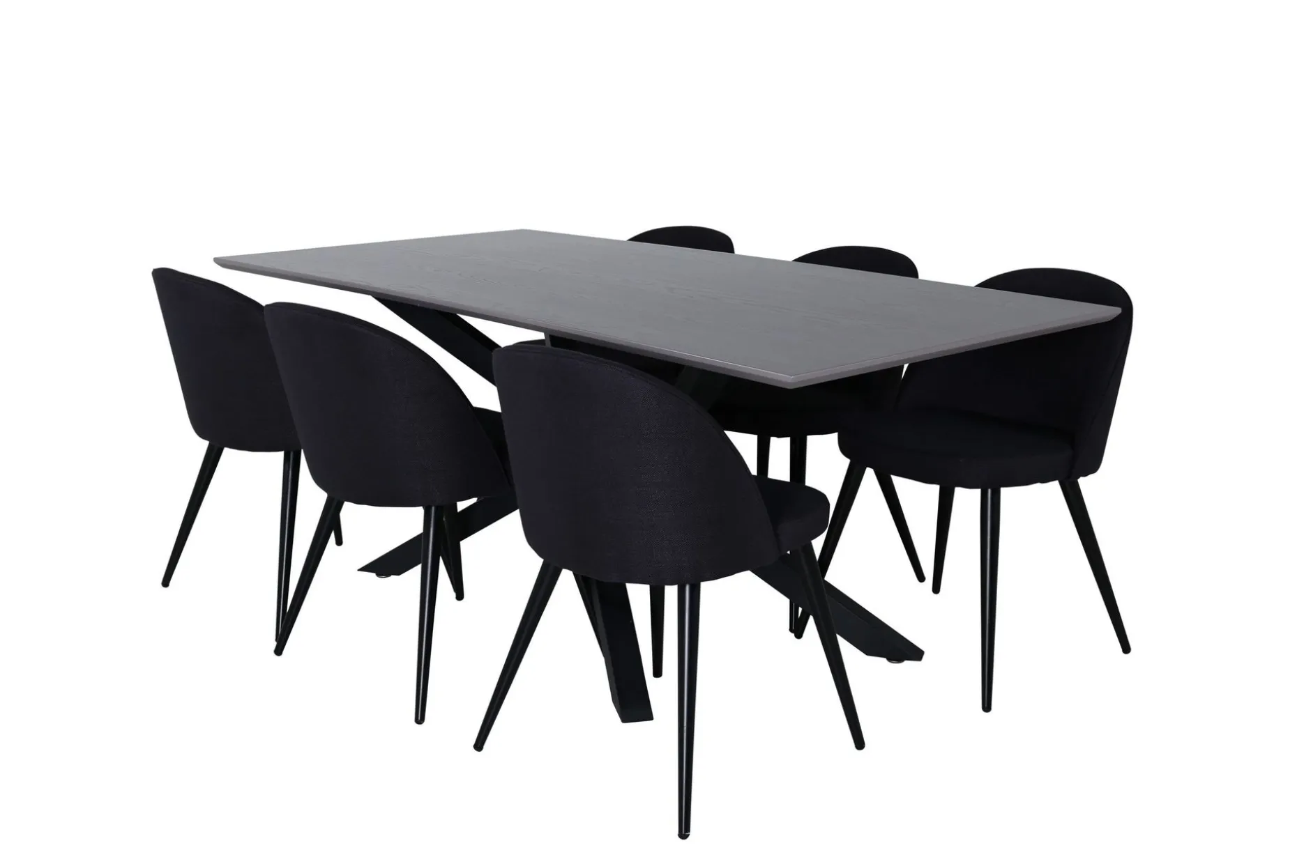 Piazza Spisegruppe 180 cm Rektangulær med 6 Velvet Stoler