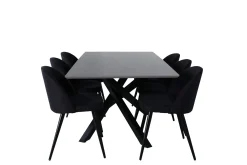 Piazza Spisegruppe 180 cm Rektangulær med 6 Velvet Stoler