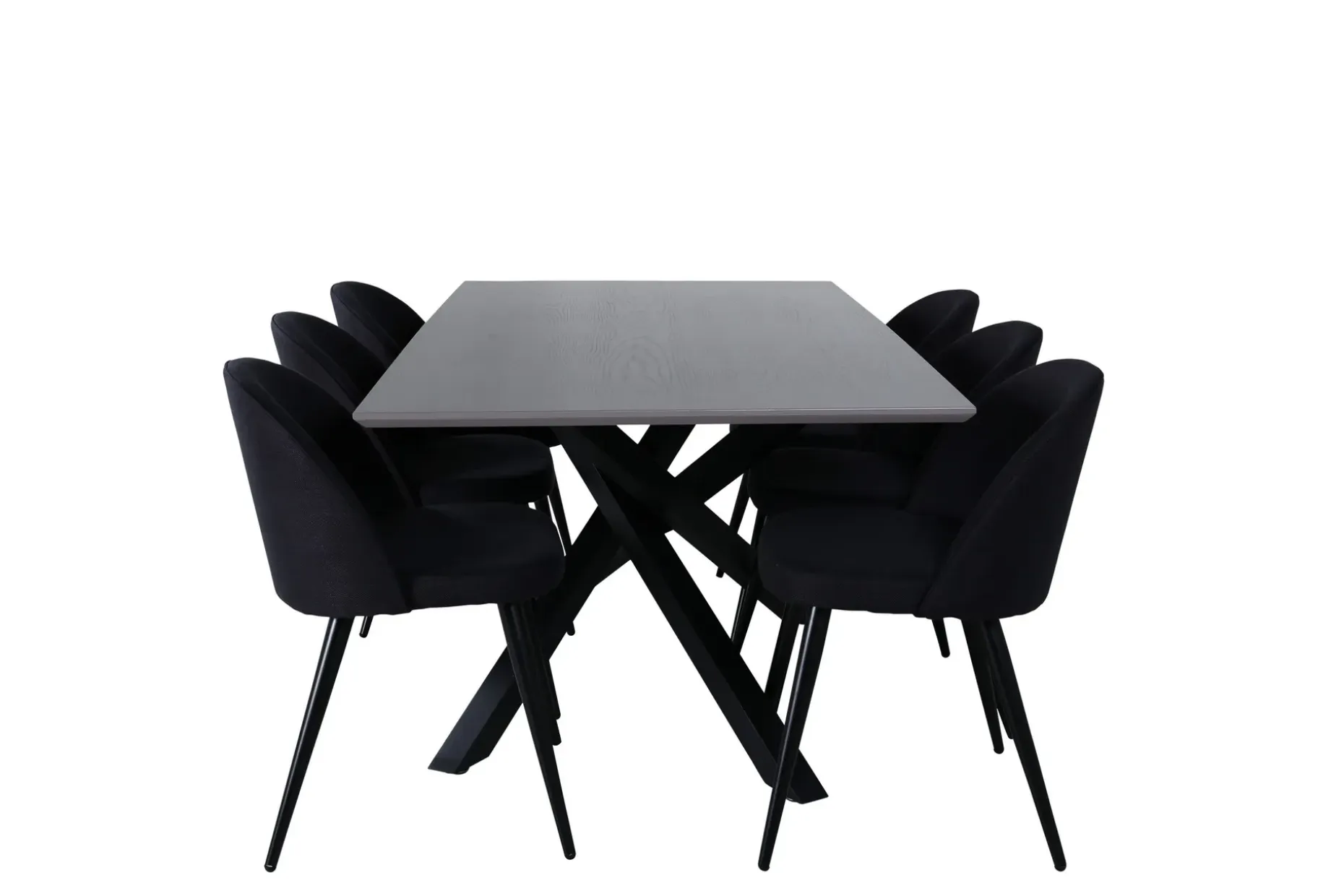 Piazza Spisegruppe 180 cm Rektangulær med 6 Velvet Stoler