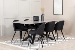 Piazza Spisegruppe 180 cm Rektangulær med 6 Velvet Stoler
