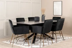 Piazza Spisegruppe 180 cm Rektangulær med 6 Petra Stoler