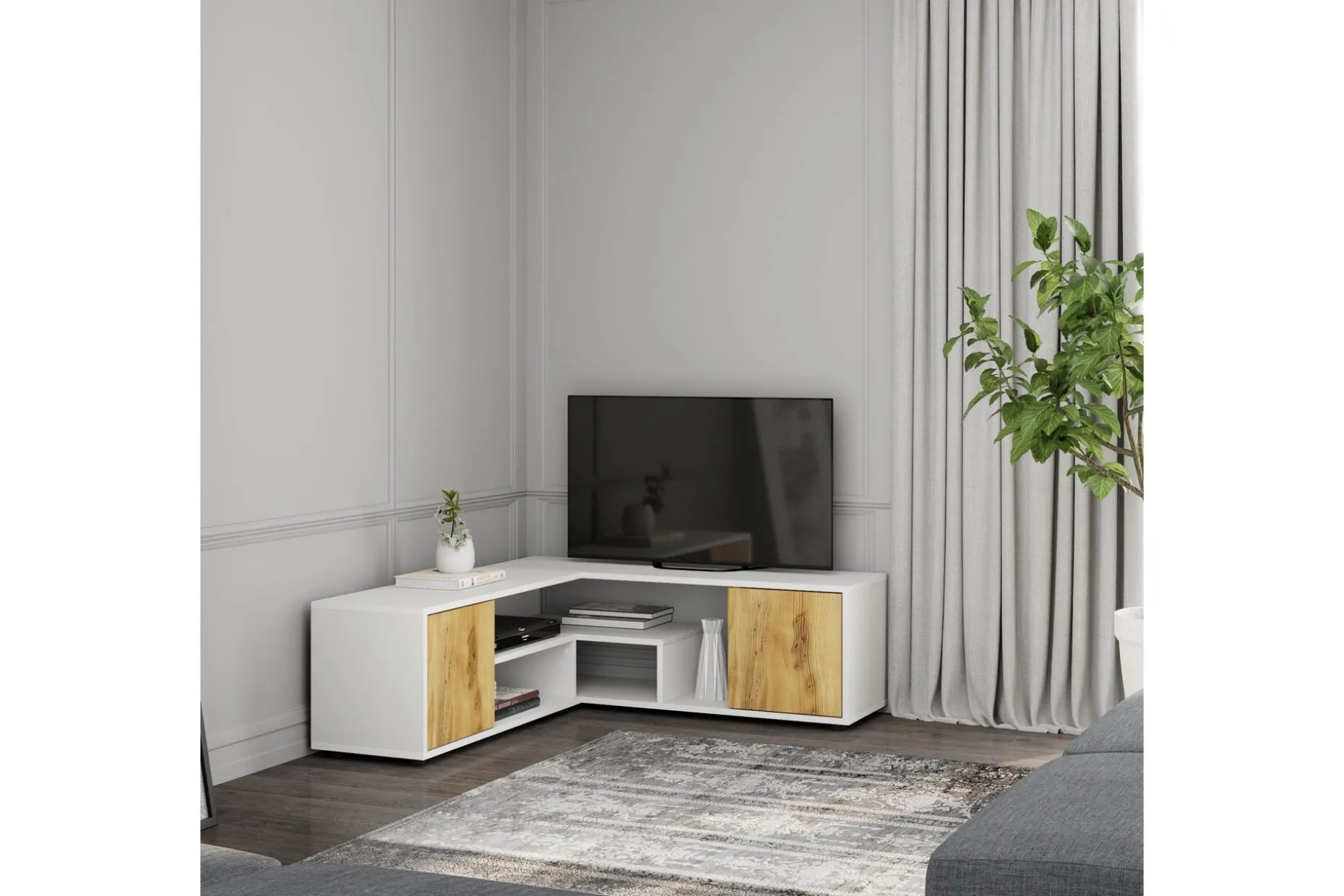 Pienk TV-benk 125 cm