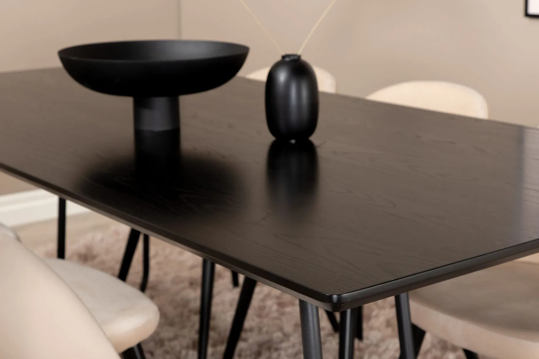 Pipi Spisegruppe 190 cm inkl. 6 Velvets Stoler